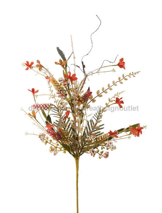 24’L Fabric Flower/Eva Leaf/Beads Spray Rust/Lt Orange/Ivory Fh807166 Greenery