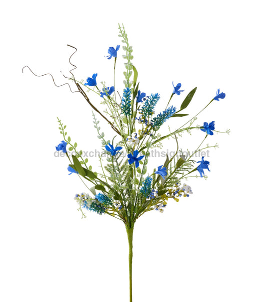 24’L Fabric Flower/Eva Leaf/Beads Spray Tt Blue/Off White Fh807165 Greenery