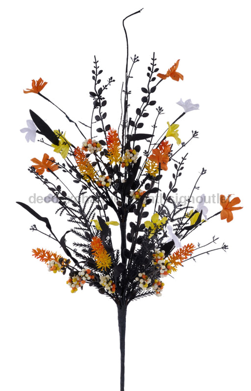 24’’L Fabric Flower/Eva Leaf/Beads Spray Yellow/Orange/White/Black FH8071A8 Greenery