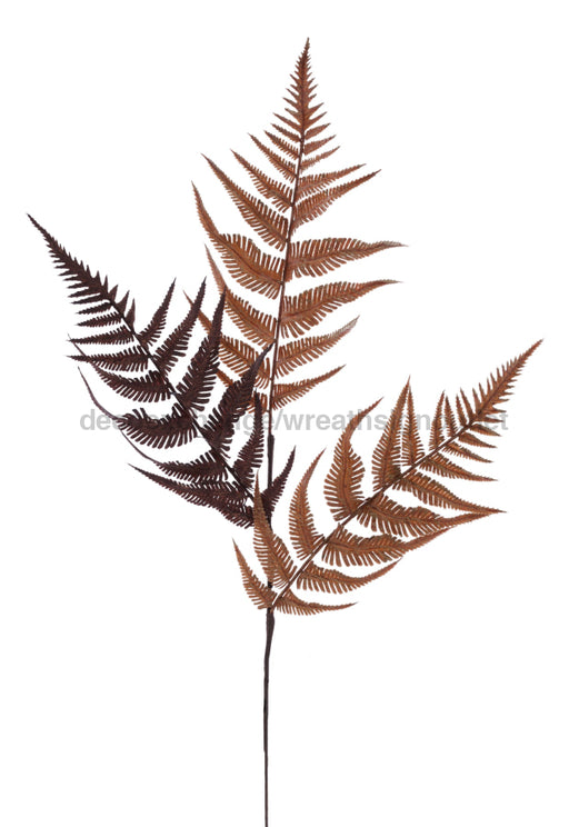 24"L Fern Leaf Spray Tt Brown/Tan XS2489 - DecoExchange