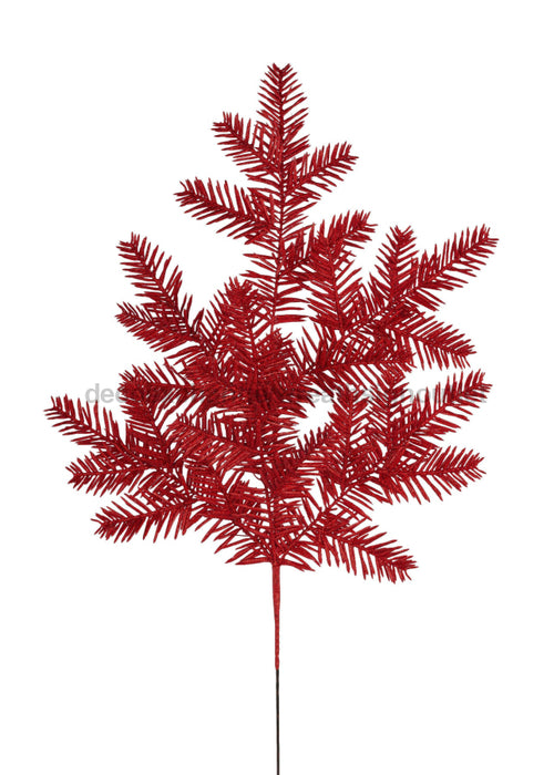 25’’L Glitter Hemlock Spray X6 Laser Red Xv766124 Pick