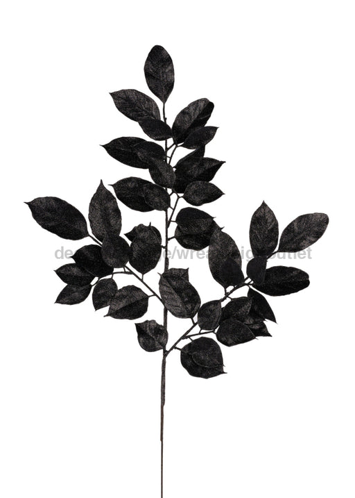 25"L Glitter Salal Spray X8 Black XS235802 - DecoExchange