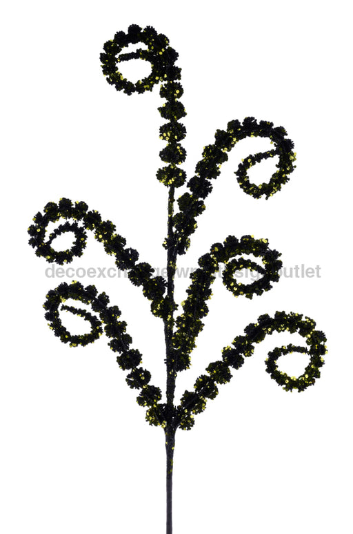 25’’L Glitter Spike Coil Spray Black/Lime Green HH1378M3 Pick