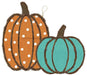 25"Lx19.5"H Vine/Fabric Pumpkins X2 Tlsmn/Wht/Lt Teal/Natural KG306036 - DecoExchange