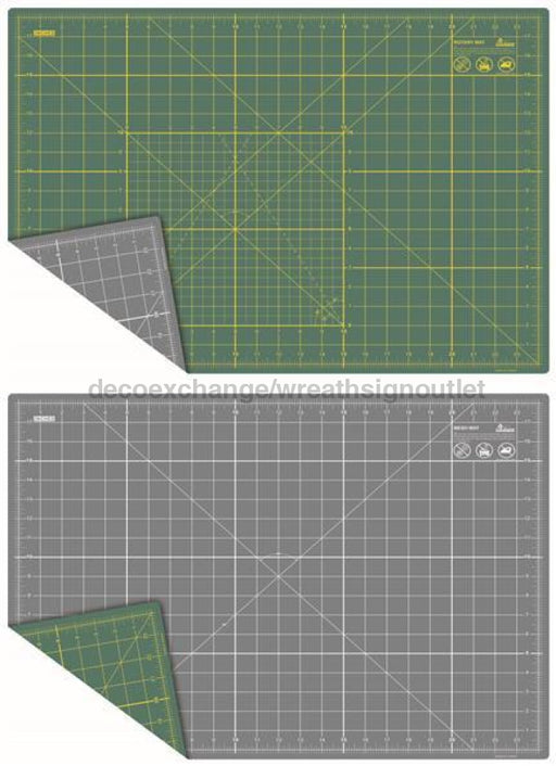 25"Lx19"W Extra Soft Rotary Cutting Mat Grn/Ylw, Grey/Wht MD0516 - DecoExchange