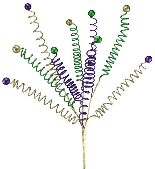 26.5" Glitter Coil Ball Spray Mardi Gras HG3140 - DecoExchange