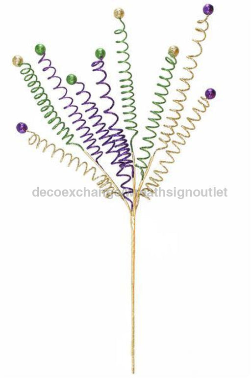 26.5" Glitter Coil Ball Spray Mardi Gras HG3140 - DecoExchange