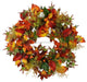 26Dia Autumn Leaf/Fruits Wreath Red/Orange/Brown/Grn Ha1659