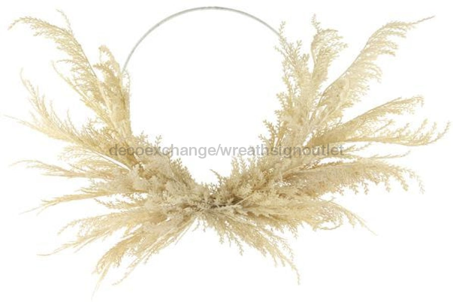 26Dia Pampas Grass Plume Open Wreath Beige Fr665901 Base