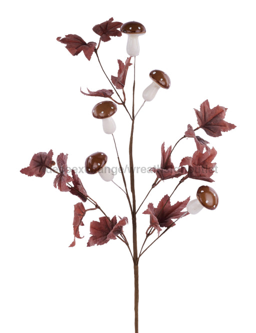 26’’L Maple Leaf/Mushroom Spray Brown EM603104 Pick