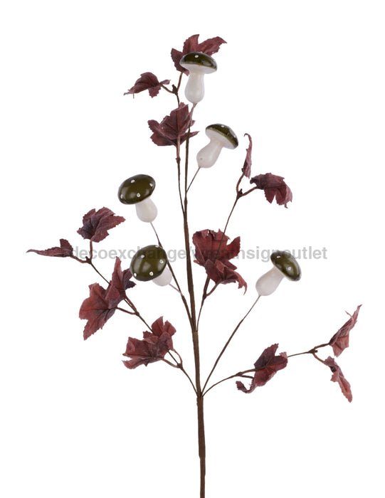 26’’L Maple Leaf/Mushroom Spray Brown/Green EM603109 Pick