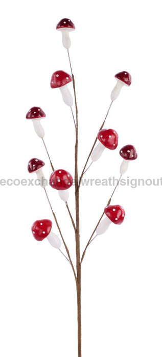 26’’L Mushroom Spray Red/Burgundy EM603332 Pick