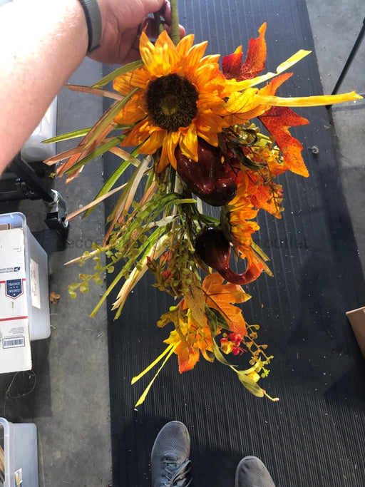 26"LX13"W SUNFLOWER/GOURD TEARDROP  FR6524 - DecoExchange