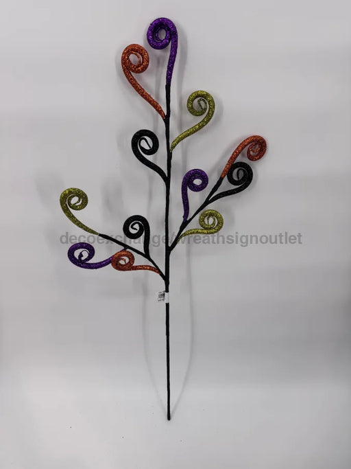 27’’L Glitter Tubing Coils Spray Lime/Black/Purple/Orange MN0354MM Pick