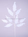 27"L Velvet/Glitter Leaf Spray White XS234327 - DecoExchange