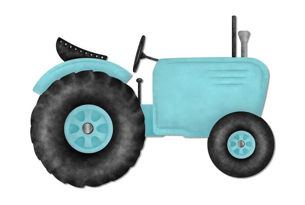 12"LX8.5"H METAL/EMBOSSED Tractor Blue/Grey/Black MD080114