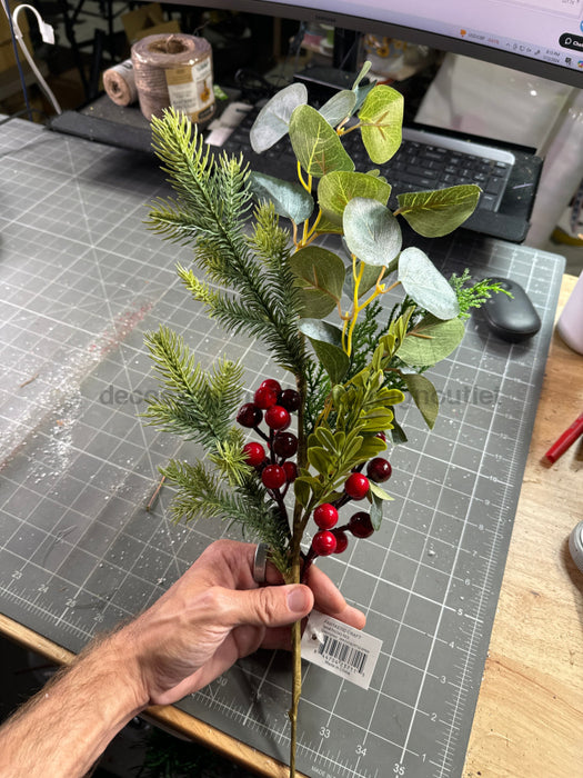 28In Eucalyptus Spray Pa3343 Red Greenery