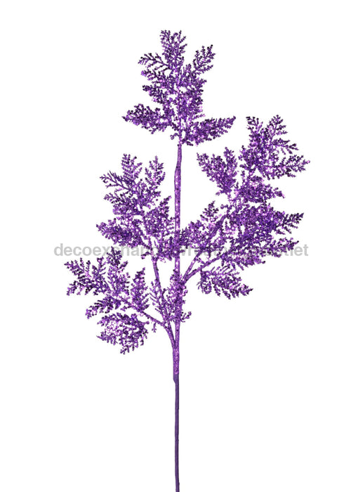 28"L Glitter/Hex Glitter Cedar Spray Purple XS241523 - DecoExchange