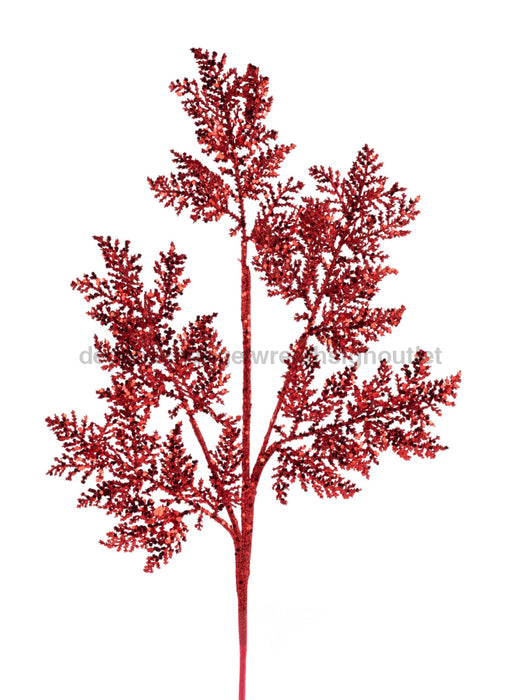 28"L Glitter/Hex Glitter Cedar Spray Red XS241524 - DecoExchange