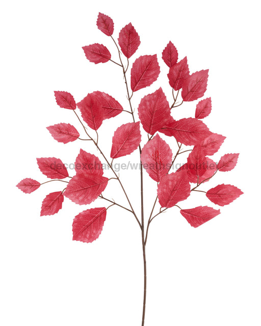 28’’L Rose Leaf Spray 12Pc/Bdl Red FG663324 Greenery