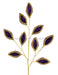 28’’L Vglitter/Lace Leaf Spray Purple/Gold XS249723 Pick