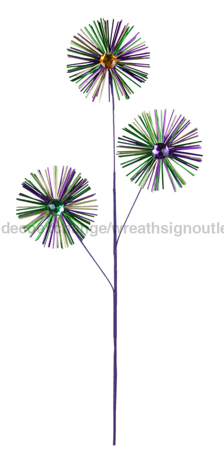 29.5’’L Flat Starburst Spray Mardi Gras Hg3219 Pick