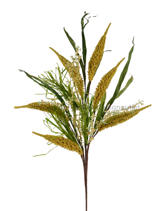 29.5’’L Spike/Mini Bead Clstr/Grass Spray Cream/Green HA1584CW Greenery