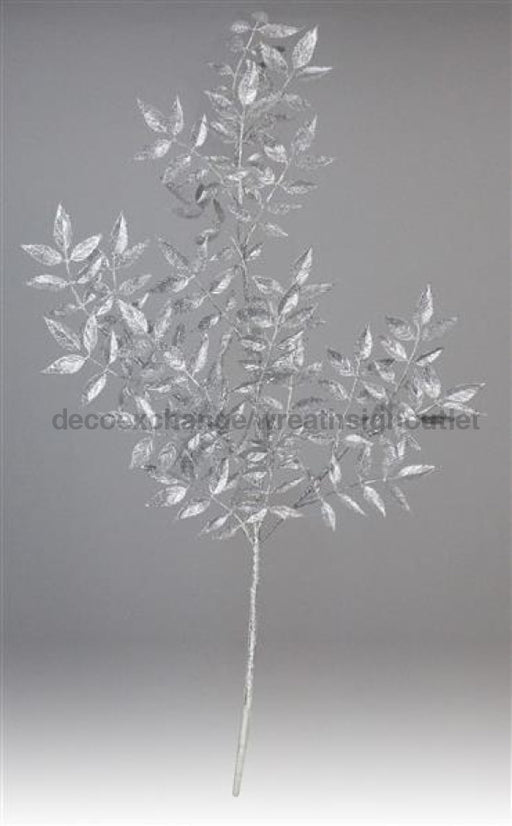 29" Glitter White Ash Spray Silver PF135626 - DecoExchange