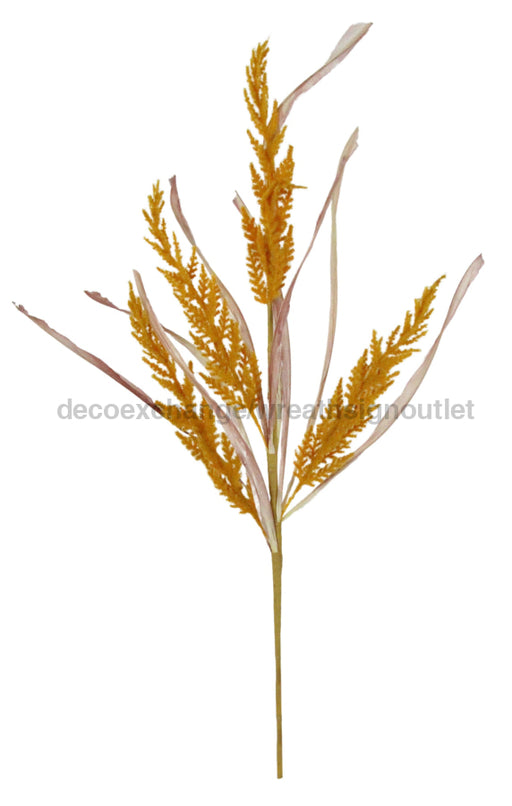 29’’L Flocked Fern/Grass Stem Mustard HA172145 Greenery