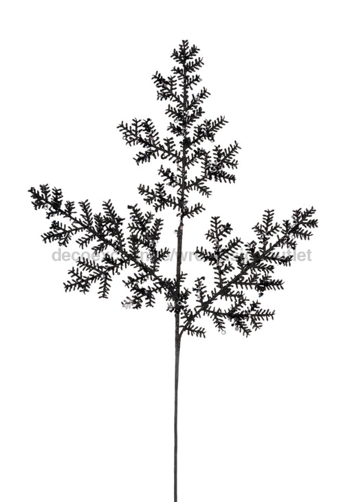 29’’L Glitter/Sequin Arborvitae Spray Black XS238502 Pick