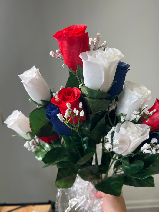 Color Fast Lillian Rose Bud Bush X 14 Gyp H16 30308RWB - DecoExchange®