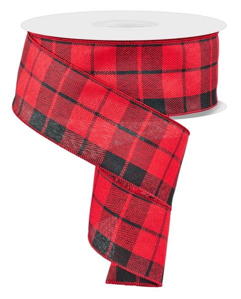 2.5"X50YD Woven Plaid Red/Black RL3214