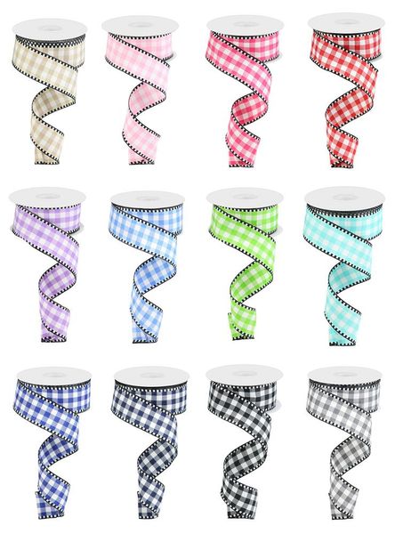 1.5"X10YD Gingham Check Assortment 12 Assorted RW8139