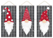3 Assorted 12.5"H X 6"L Christmas Gnome Cool Grey/Red/White AP7012 - DecoExchange
