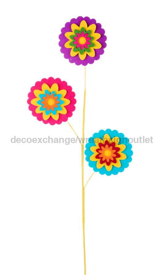 30’’H Felt Fabric Fiesta Flower Spray Mn0372 Pick
