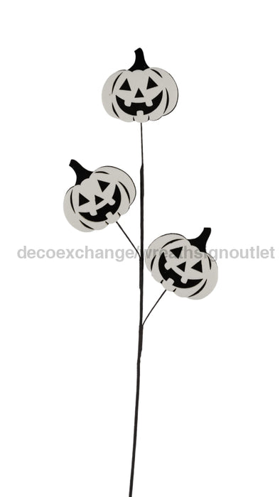 30’’L Felt/Fabric Jack-O-Lantern Spray Black/White HH135727 Pick
