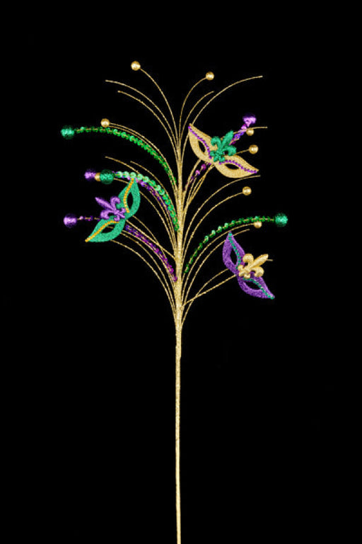 30’’L Sequin/Mask/Ball Spray Mardi Gras Hg3220 Pick