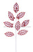 30"L Velvet/Glitter Holly Leaf Spray X8 White/Red XS094576 - DecoExchange