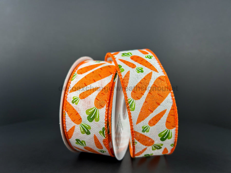 31404-09-19: Ivory Linen/Lotsa Carrots 1.5X10Y Ribbon