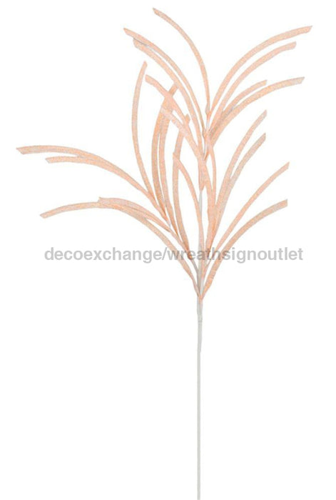31’’L Glittered/Paper Grass Spray Light Peach Xs110121 Pick