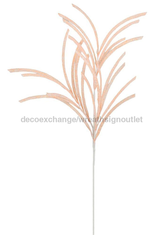 31’’L Glittered/Paper Grass Spray Light Peach Xs110121 Pick