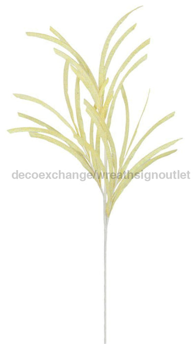 31’’L Glittered/Paper Grass Spray Light Soft Yellow Xs110129 Pick