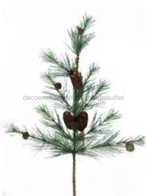 32" Stiff Pine/Mixed Pinecone Spray Tt Green XX1764 - DecoExchange