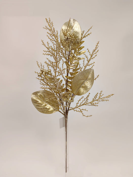 29 In Mixed Leaves Berries Twigs 32264-GOLD