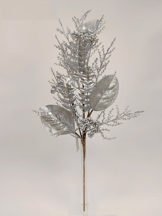 29 In Mixed Leaves Berries Twigs 32264-SILVER