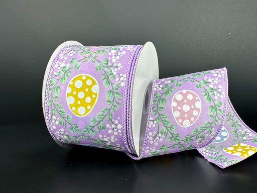 Lav Stn/Eucalyptus Trellis-Pstl Easter Eggs, 2.5"X10Y 32619-40-30 - DecoExchange®
