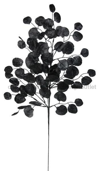 32"L Fabric Silver Dollar Spray Black XS206602 - DecoExchange