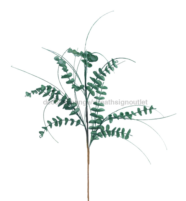 32’’L Flocked/Glitter Eucalyptus Spray Hunter Green XS234812 Pick