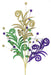 33’’L Glittered Styro Ball/Leaf Spray Mardi Gras Hg3187 Pick