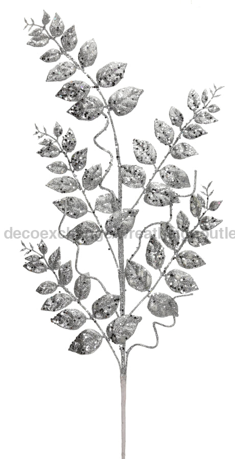 35’’ Glitter/Mica Later Fern Spray Silv Mtx54338-Silv Pick